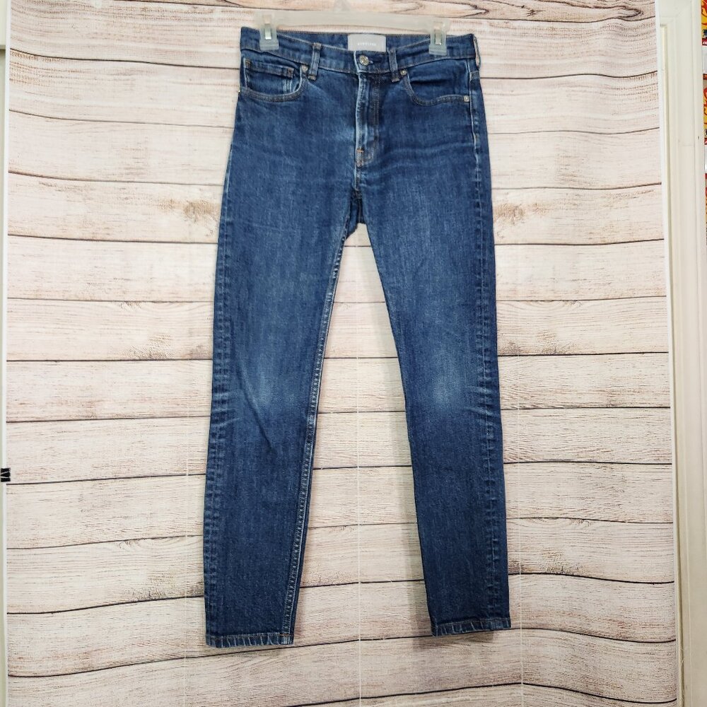 Everlane Jeans Women 27R Fits 28x28 Blue Mid Rise Stretch Medium Wash Denim